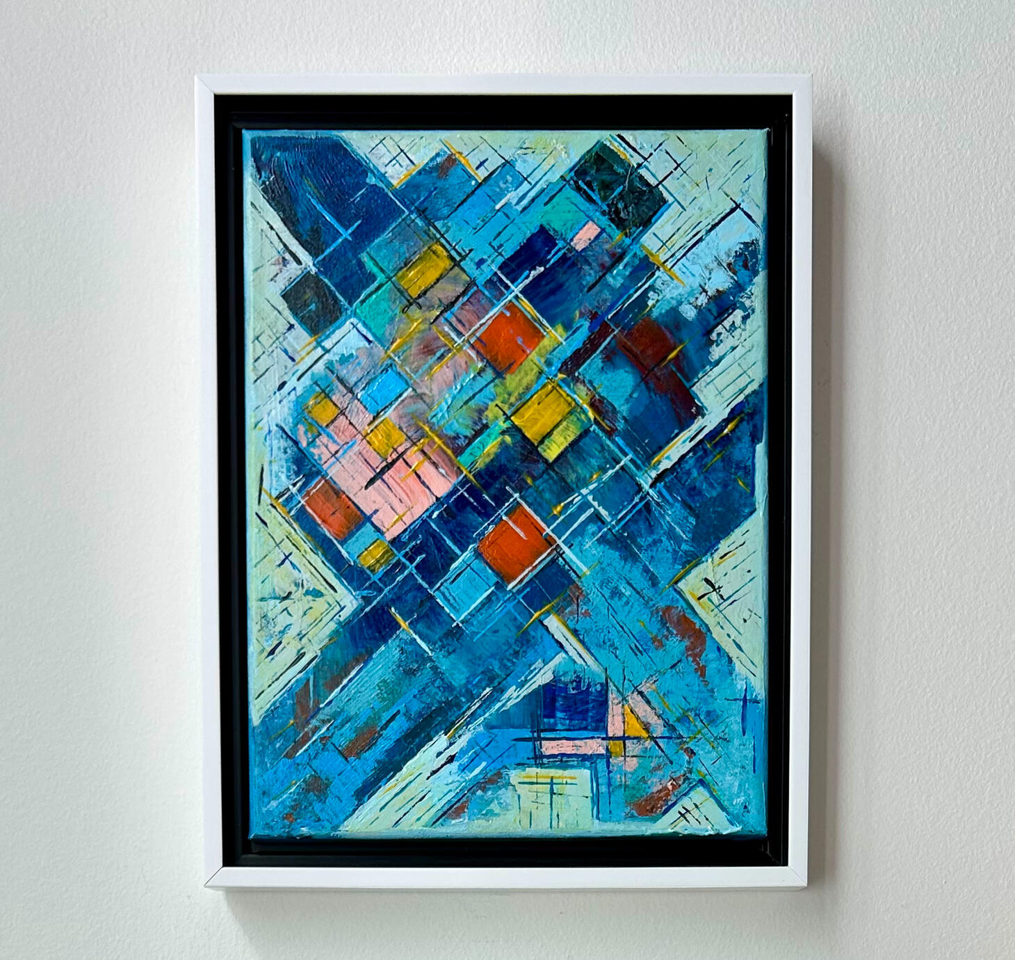 City Grid in Blue - 9x12 in